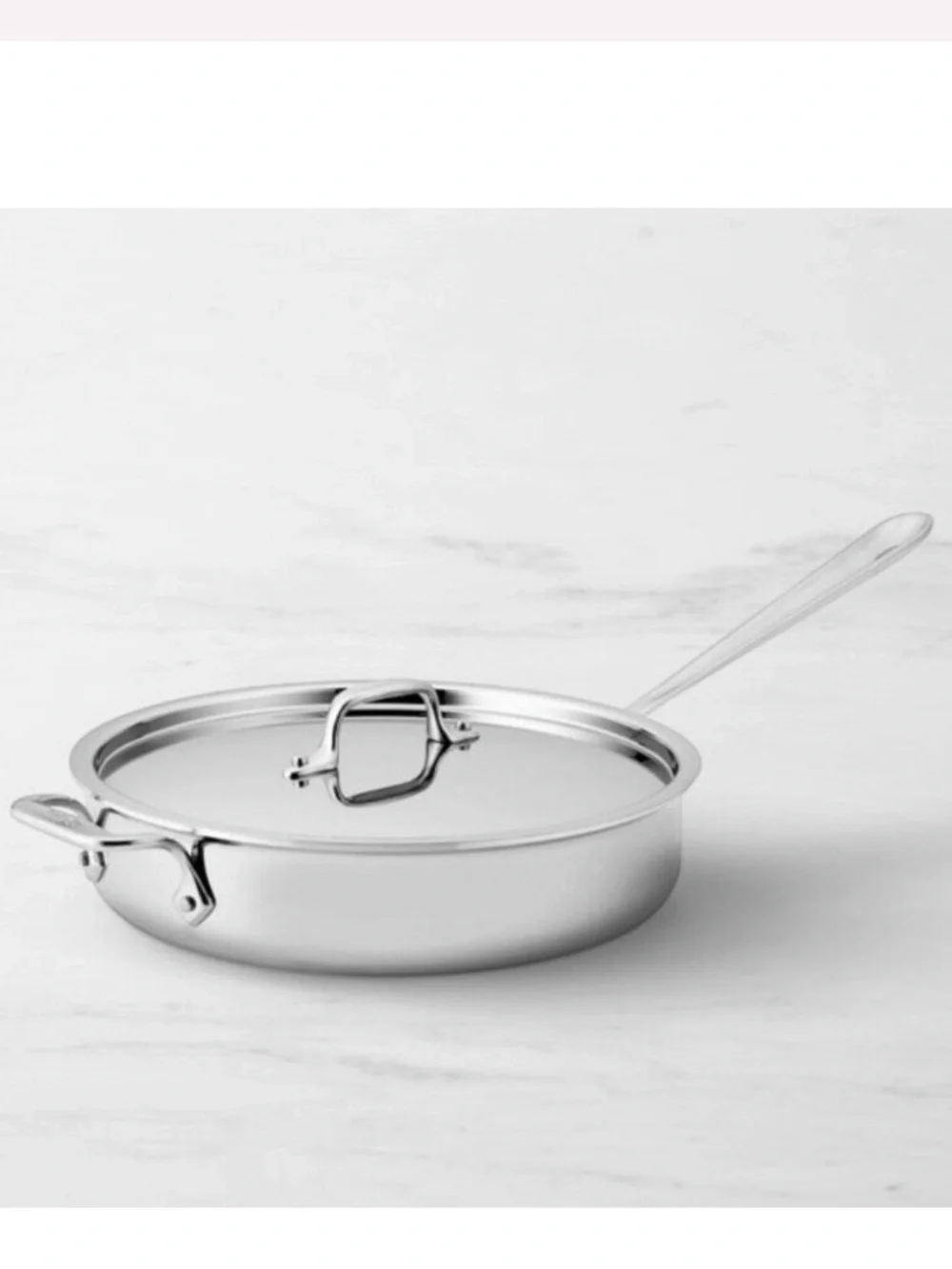 ALL CLAD D3 STAINLESS STEEL 3 QT 3 PLY SAUTE PAN W/ LID